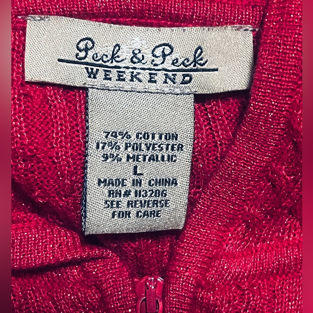 NWOT-Peck & Peck Weekend Full Zip Sweater Hoodie - Picture 3 of 7
